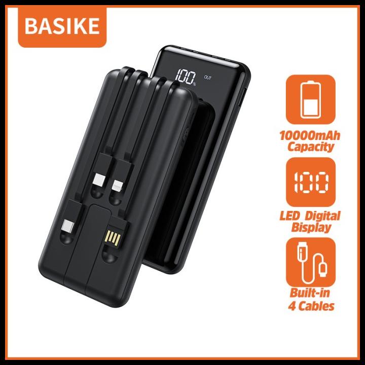 Power Bank 10000Mah Basike Asli Empat Kawat Dapat Mengisi Semua Ponsel