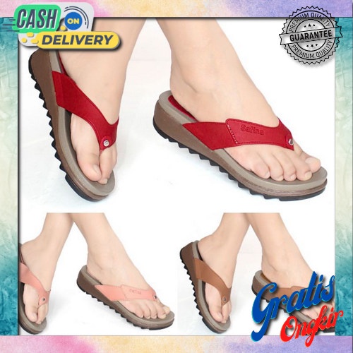 Sendal Wedges Import Lebaran Terbaru Ibu Kondangan Pesta Sendal Wanita Kekinian Wedges Tinggi Tn28 M
