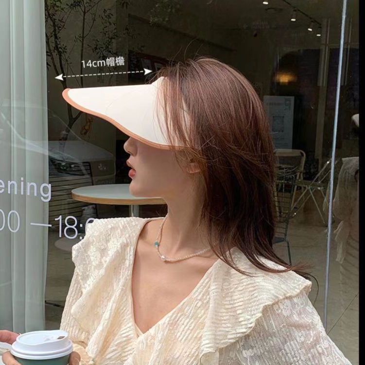 (Hello Girl) MZ24 Topi Visor Senam Wanita Summer ANTI UV Mulut Lebar Gaya Korea IMPORT