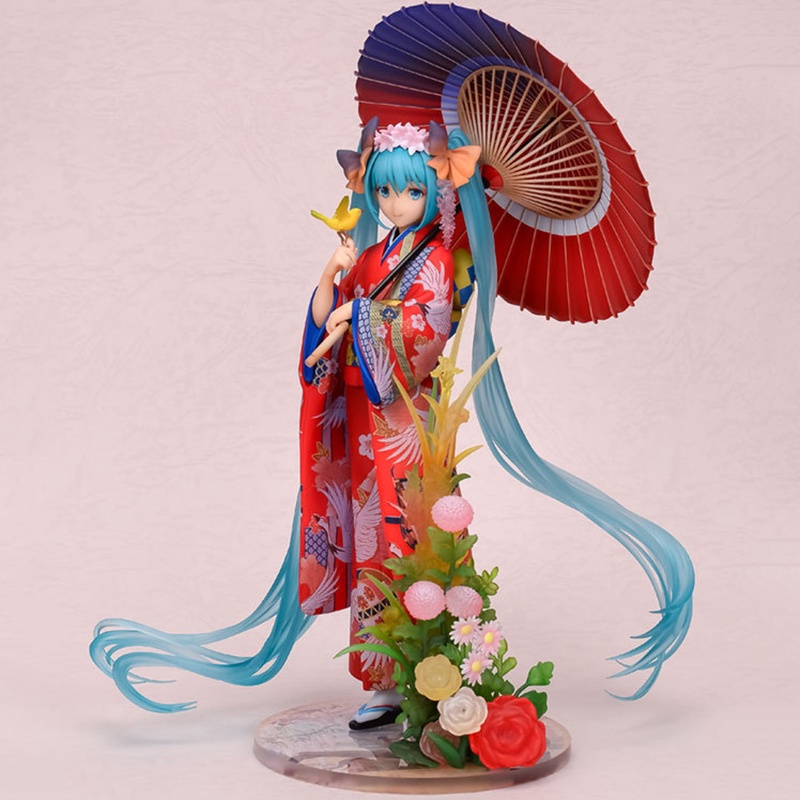 Mainan Action Figure Hatsune Miku Versi Kimono Bahan PVC Untuk Dekorasi Mobil