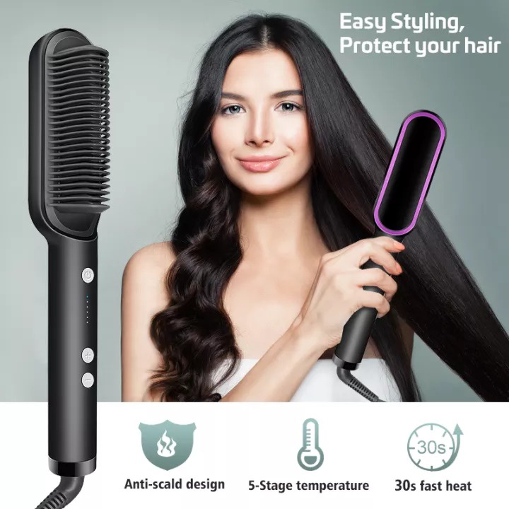 DISKON Hair Straightener Curler 2 in 1 catokan sisir listrik Sisir Pelurus Rambut Sisir Pelurus Straight Comb Hair Stlylist Catok Sisir Pelurus Rambut Sutera99