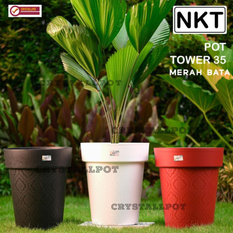 pot bunga tanaman tinggi tower 35cm - NKT TOWER JUMBO 35 MERAH BATA