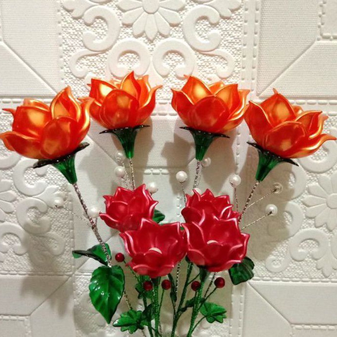 Bunga mawar kuncup mutiara akrilik KELOPAK BESAR pertangkai