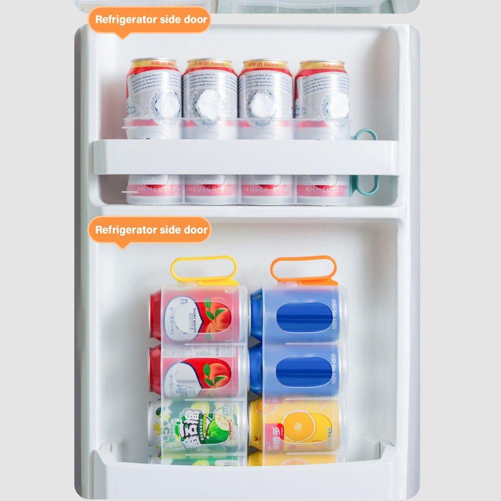 Solighter Botol Bir Tempat Minuman Dispenser Rumah Tangga Hemat Ruang Gadget Dapur Rak Minuman Kulkas Storage Organizer