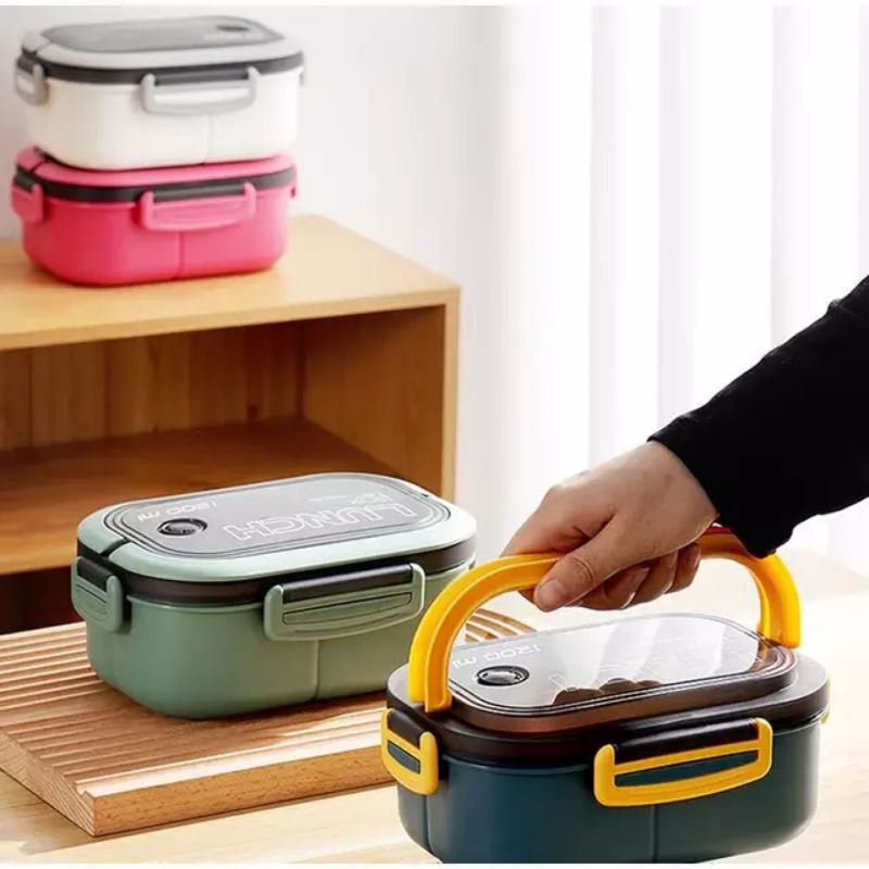 KOTAK MAKAN LUNCHBOX PORTABLE  DELICIOUS PREMIUM 2 LAYERS 1200ml