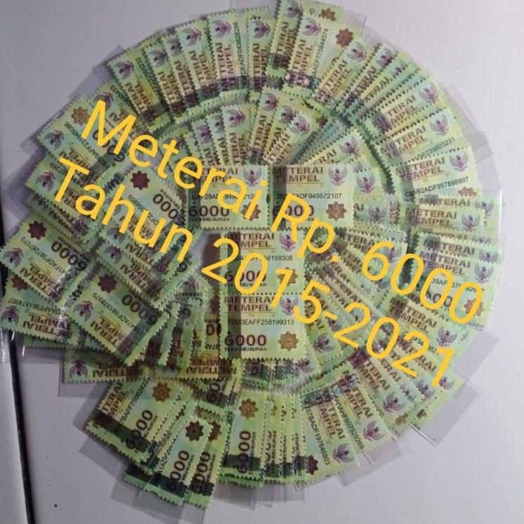 

PROMO Meterai Tempel 6000 Tahun 2015,2016.2017,2018,2019,2020,2021Asli (S13) ✪ 853