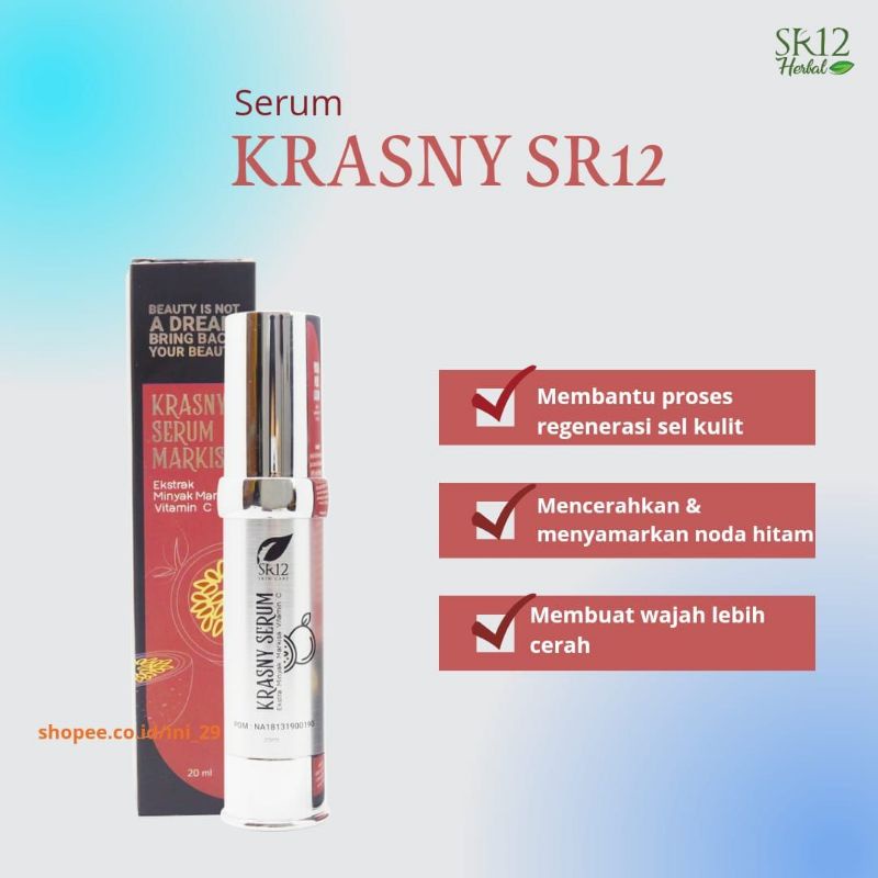 Krasny Serum SR12 - Serum Pencerah Kulit Kering dan Kusam