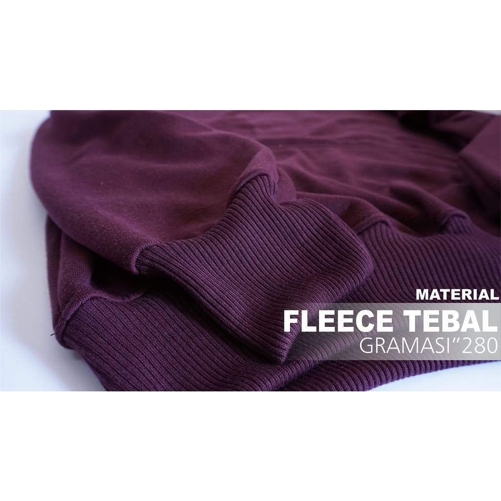 Sweater Hoddie Katun Pria Lengan Panjang Sweatshirt Abu Paralon List Everglow Mumble Authentic