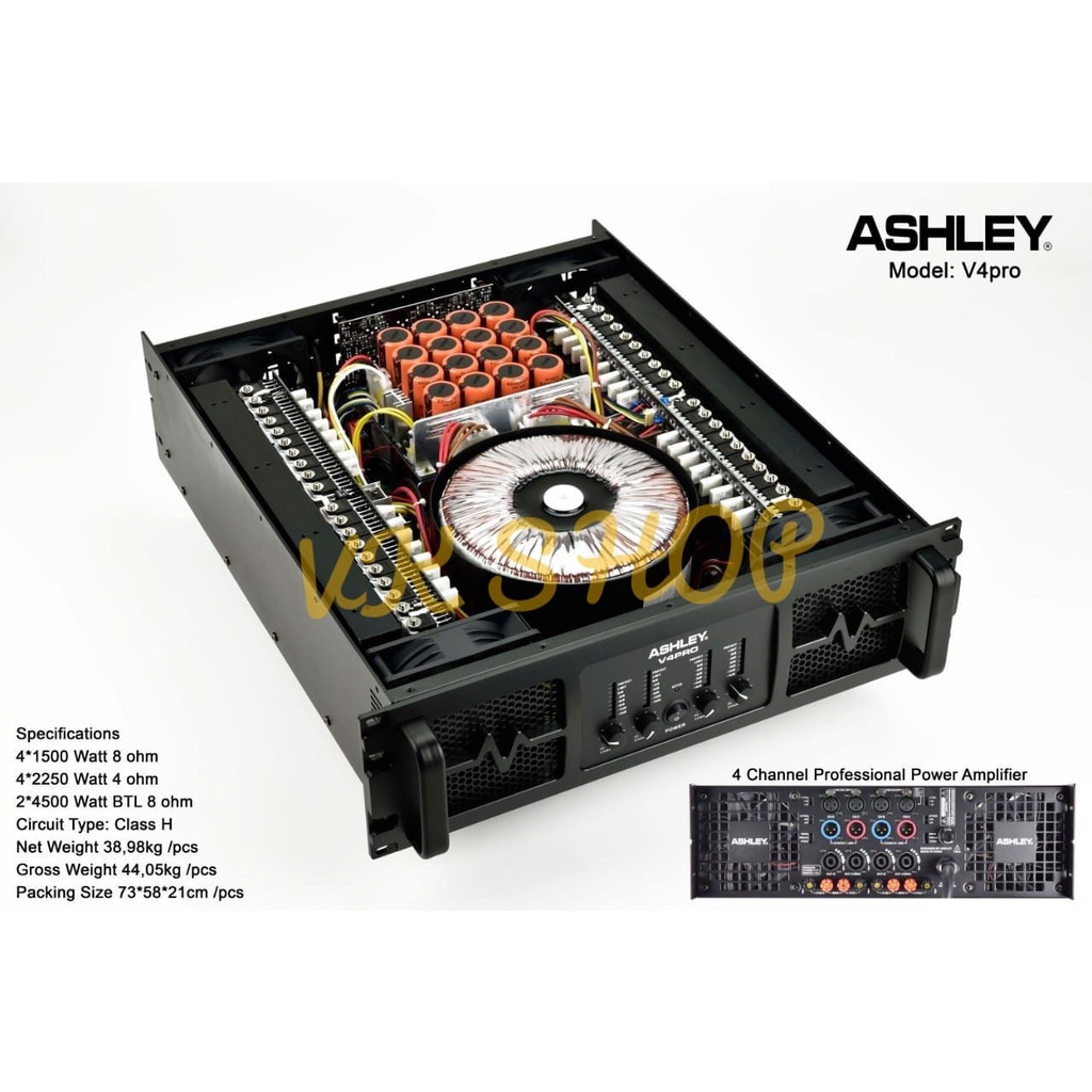 Power Amplifier 4Channel Ashley V4Pro V4 Pro V 4Pro V 4 Pro Original