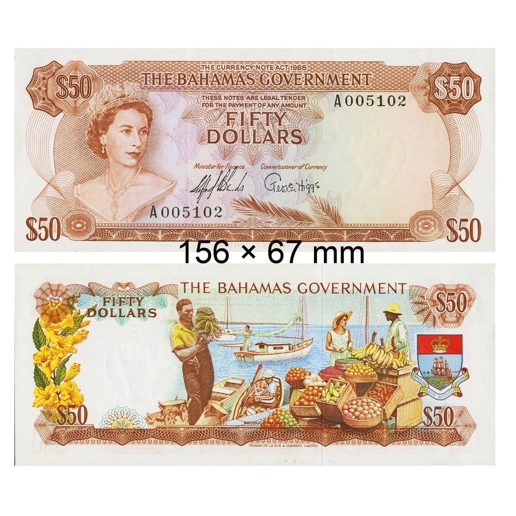 Uang Kunp 50 Dollar Bahama Tahun 1965 Souvenir replika repro