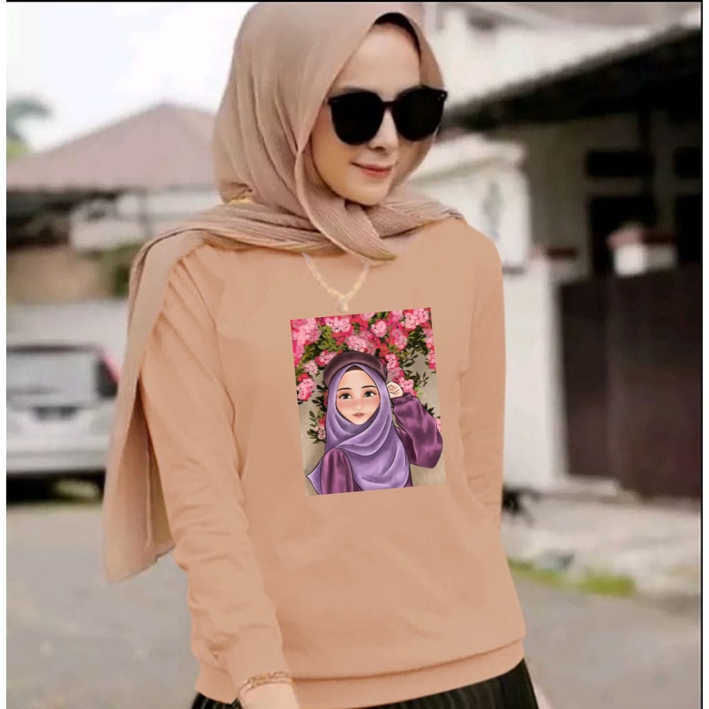 JOSJOLI_STORE/Baju Sweater Hijab 3/Atasan Wanita Dewasa Lengan Panjang/M L XL XXL