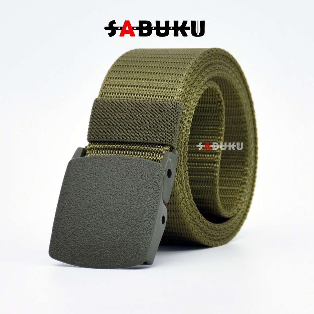 SERBI Sabuk Pria Keren Belt Canvas cowok Ikat Pinggang Pria Canvas Tactical Military Belt Sabuk Pria Anti Metal Detector MBT319