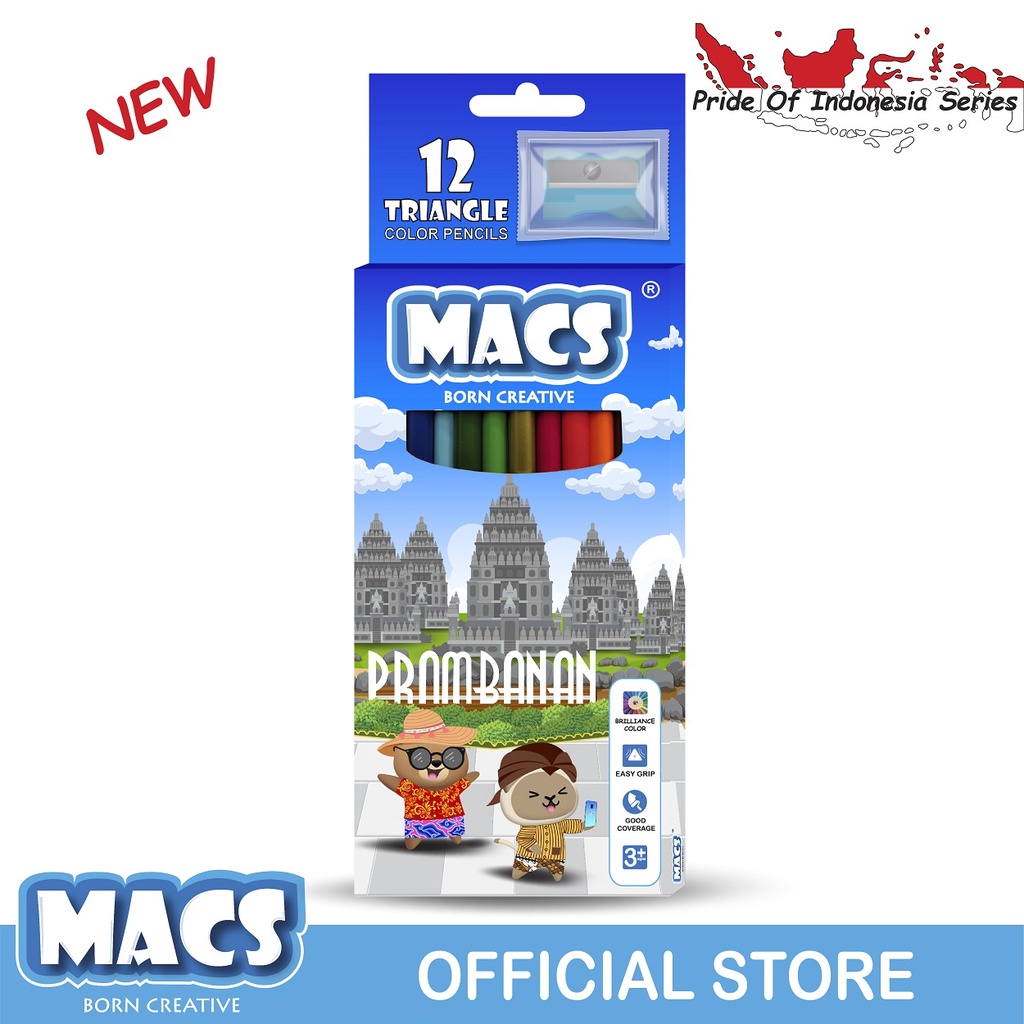 

Macs Pensil Warna Prambanan 12 Color Pencils