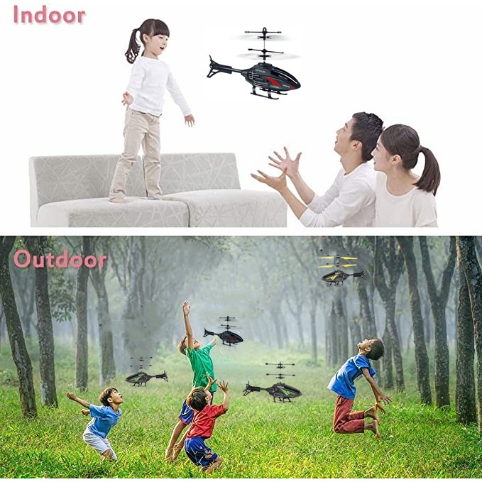 Mainan RC Helikopter Mini Induksi infrared Untuk Hadiah Anak