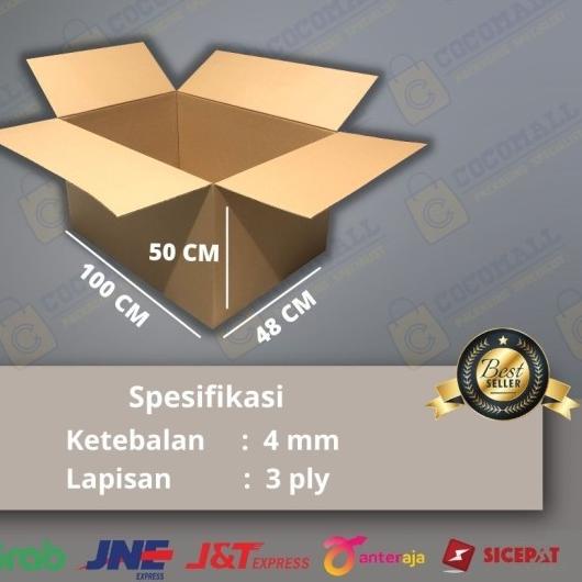 

KARDUS KARTON BOX POLOS JUMBO BESAR UKURAN 100 x 48 x 50 CM