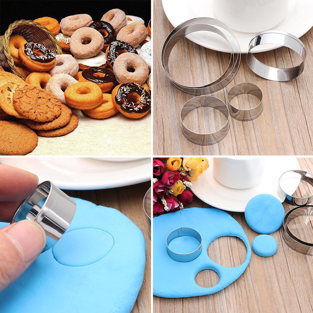 TOP 5pcs Lingkaran Bulat DIY Slicer Mousse Ring Cetakan Lapis Cookies Cutter