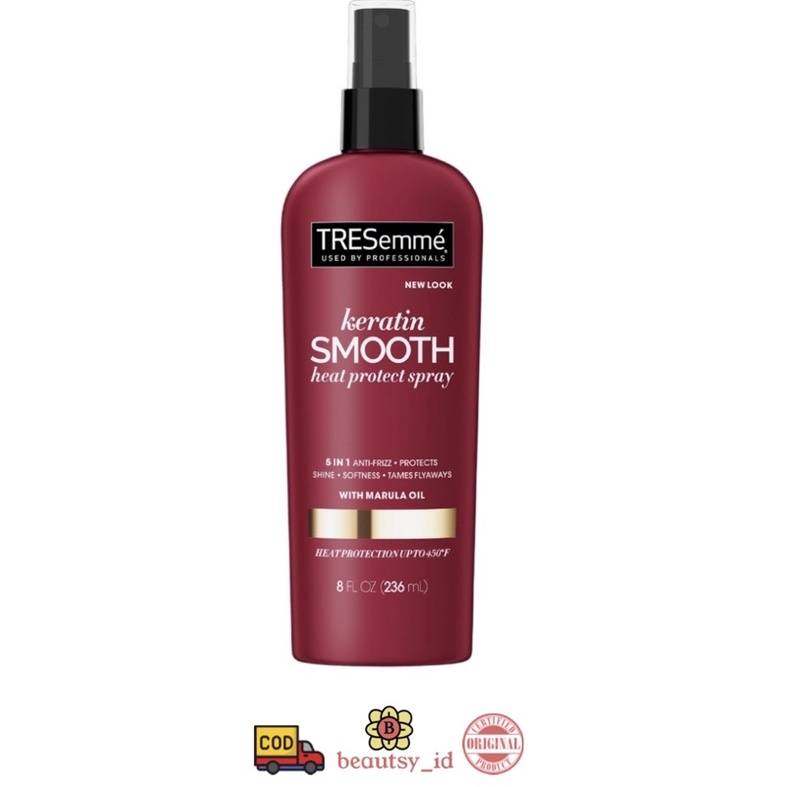Tresemme Keratin Smooth Heat Protect Spray Marula Oil 236ml Original COD - Spray Rambut Protection 236 ml