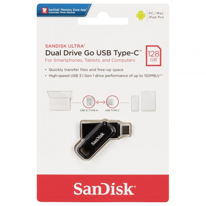 

FLASH DISK OTG GO TYPE-C SANDISK 128GB BLACK (SDDDC3)