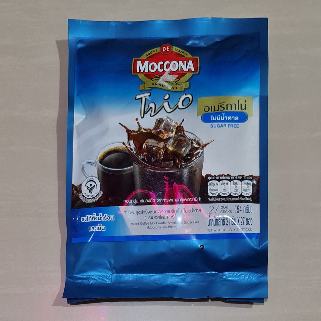 Moccona Trio Americano Sugar Free Instant Coffee 27 x 2 Gram