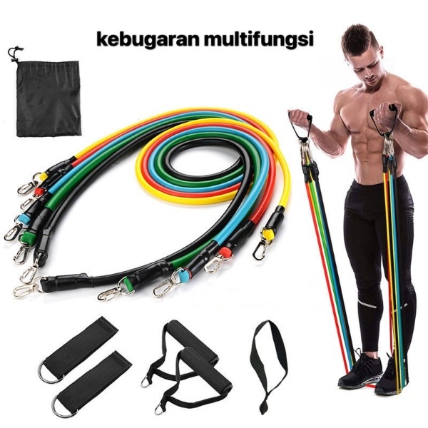 Alat Fitness Portable 1 Set Tali Pembantu Fitness Gym Alat fitness Resistance Band Bands Set