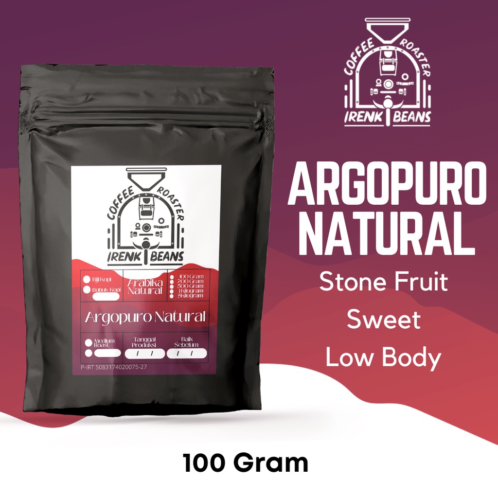 

Kopi Arabica Argopuro Natural 100g Biji Bubuk