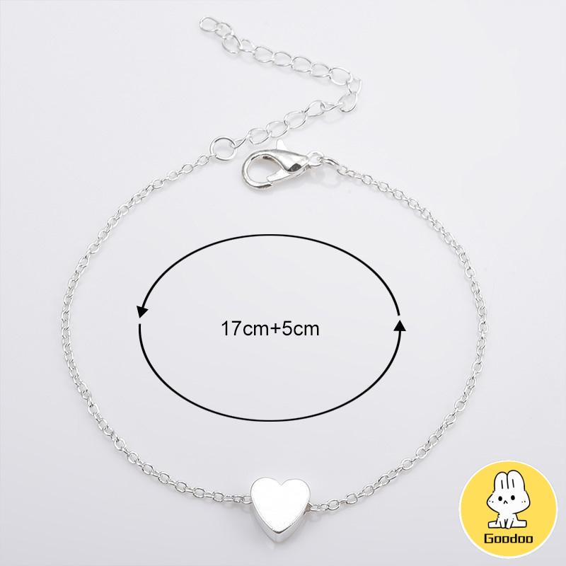 Gelang Bentuk Hati Bahan Alloy Lapis Emas Untuk Wanita  -Doo