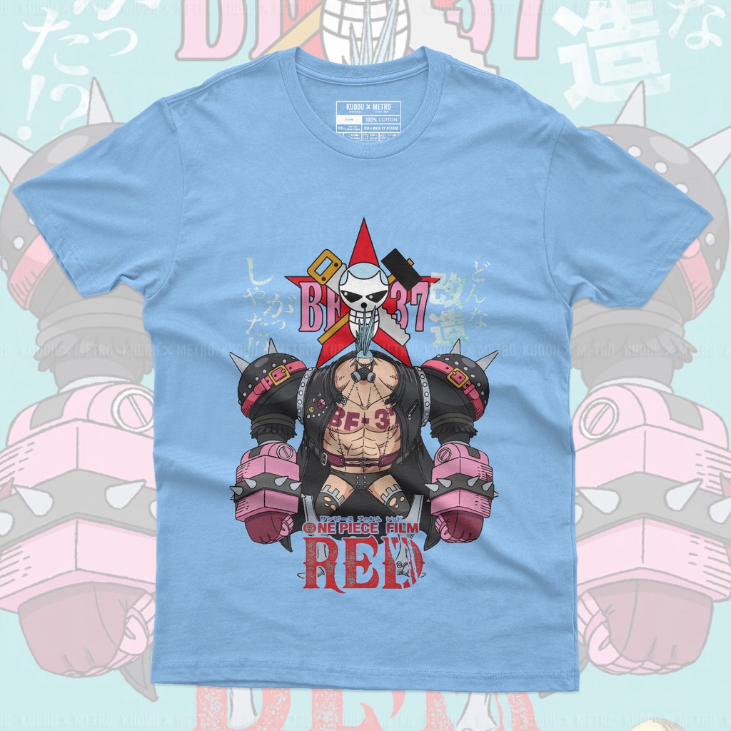 Kaos Franky Cyborg Anime Manga One Piece Movie Film Red Premium Unisex