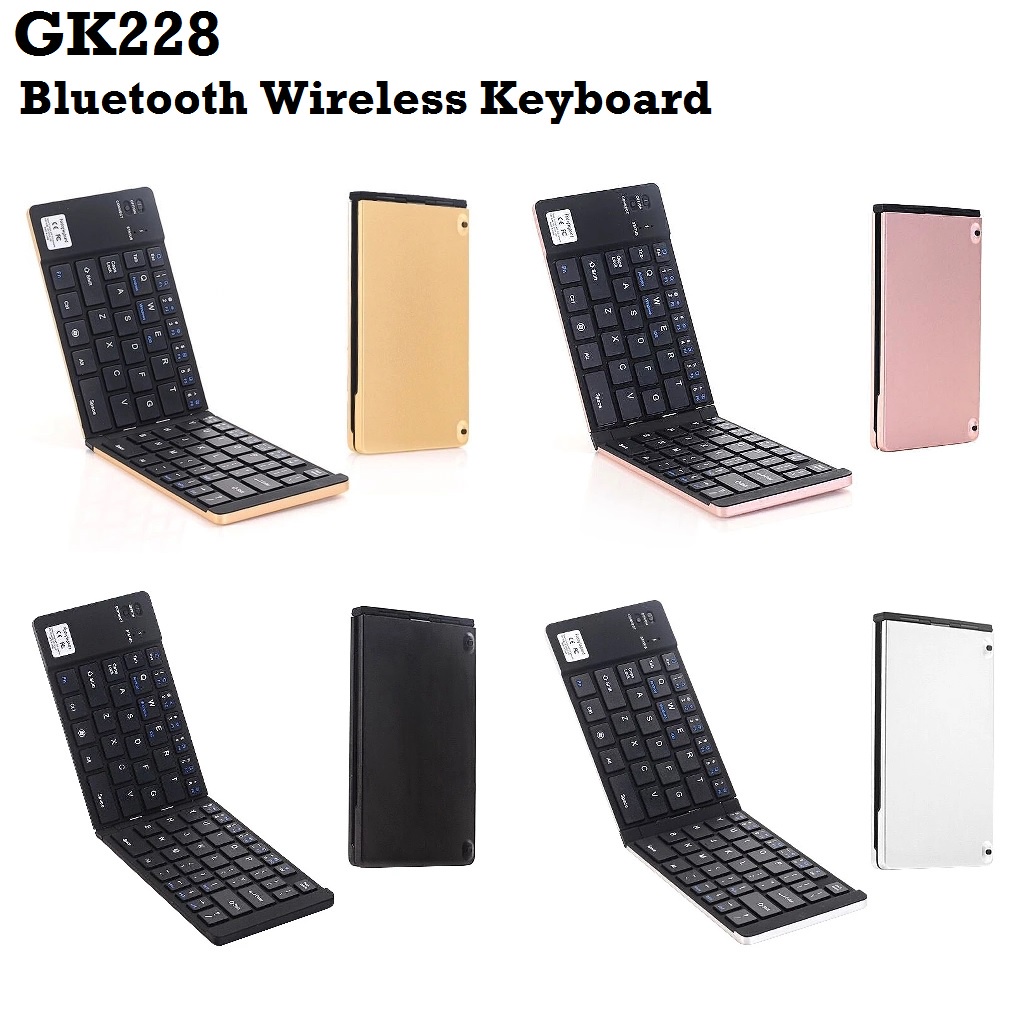 GK228 Folding Bluetooth Wireless Keyboard - Keyboard Lipat Portabel