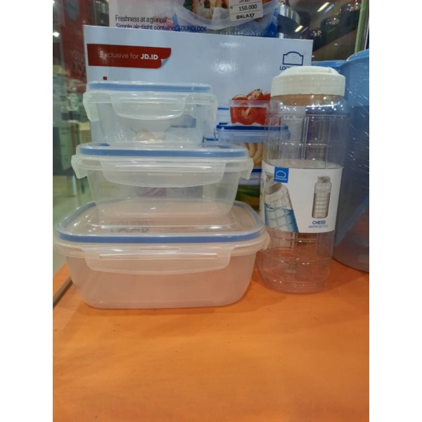LOCK AND LOCK GIFT SET ISI 4PCS BOTOL MINUM TEMPAT BEKAL MAKAN