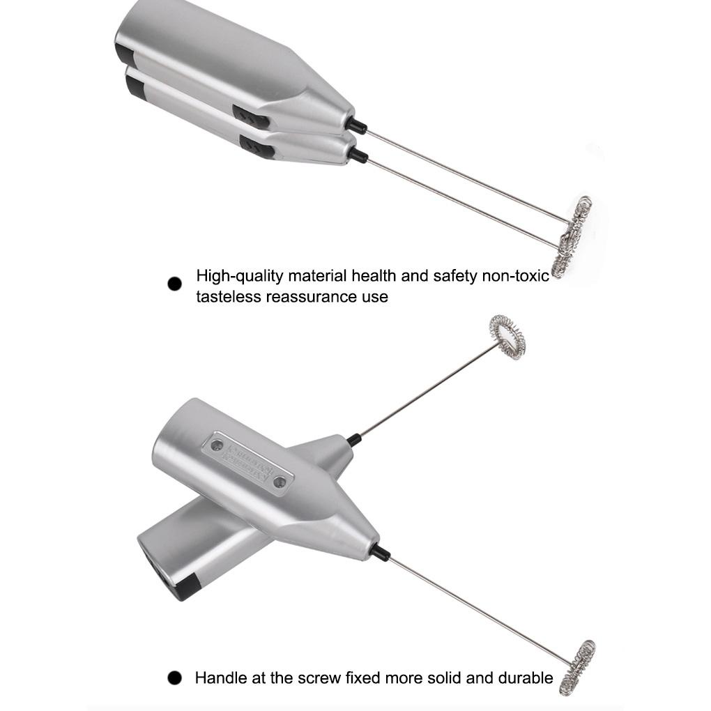 Pengocok Telur Elektrik Genggam Dapur Milk Frother DIY Whisk Baterai Dioperasikan Mangkuk Pengaduk Stainless Steel Kepala Rumah Tangga