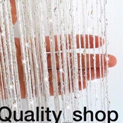 tirai benang putih gliter 3meter x 1meter