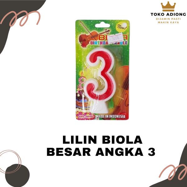 LILIN BIOLA BESAR ANGKA 3 - BIRTHDAY CANDLE
