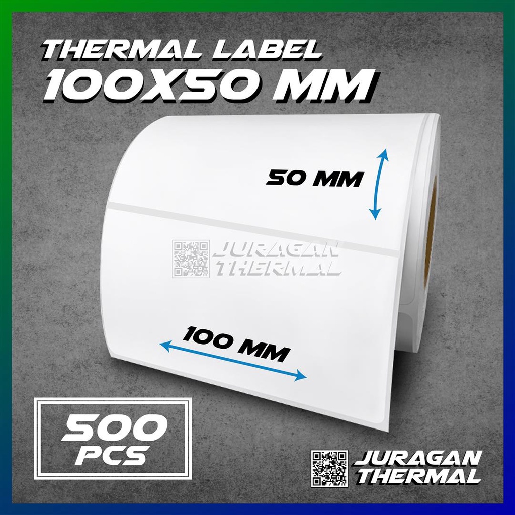 

Label Thermal 100 X 50 (1 Line) Kertas Sticker Barcode 100x50 mm isi 500 pcs