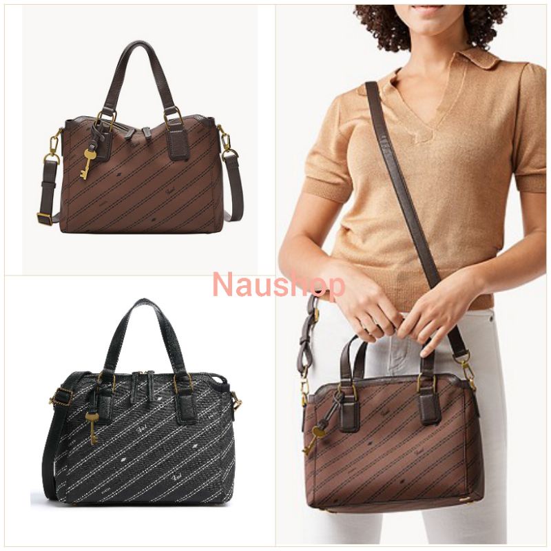 Tas F ossil FSL Jacqueline Satchel Brown Black Bone