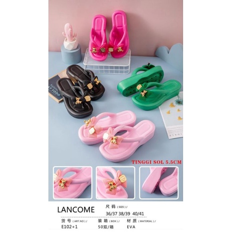 Sandal Jelly Wedges Wanita Import  BANGKOK ZARA Viral Pita Bear 5.5CM