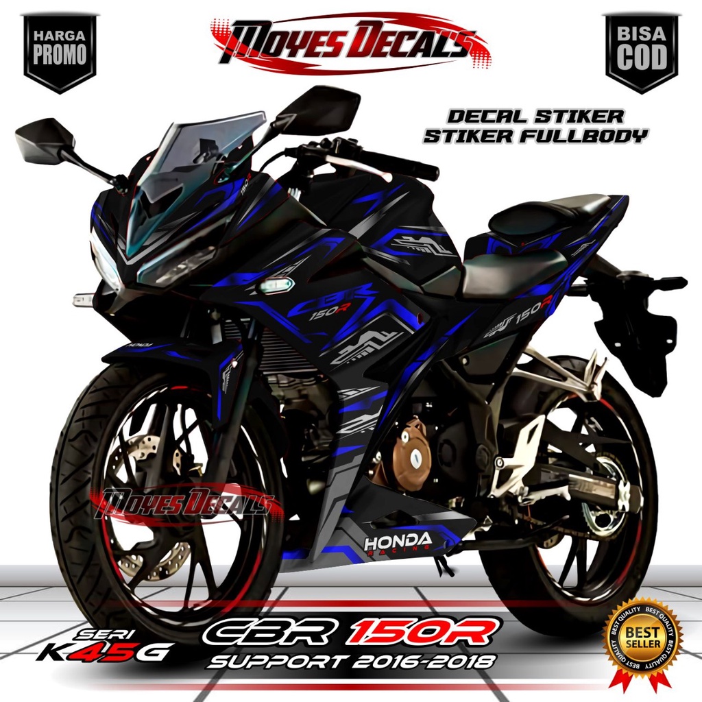Decal CBR 150R K45G Matrixline Warna Hitam Biru