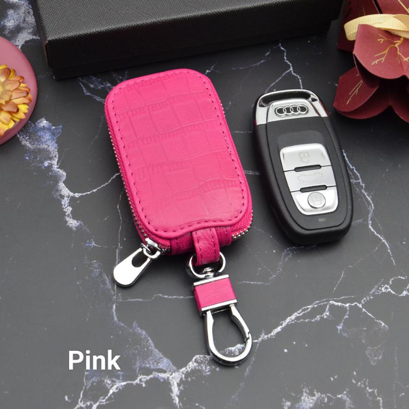 Dompet Kulit Asli Remote Keyless Mobil Double Zipper Dan Single Zipper