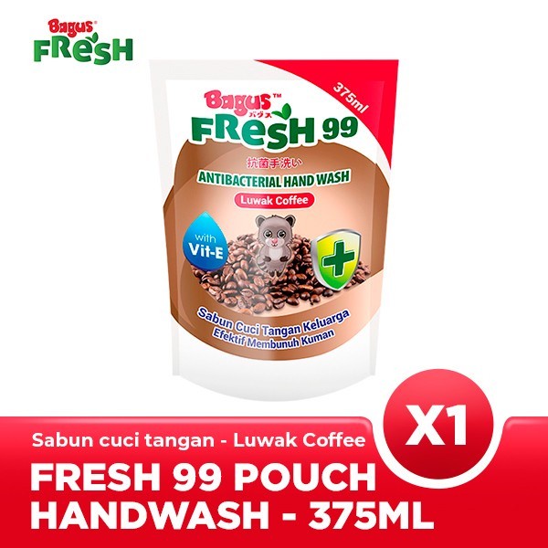 

HAND WASH REFFIL BAGUS FRESH 99 ANTIBACTERIAL COFFE W-22743