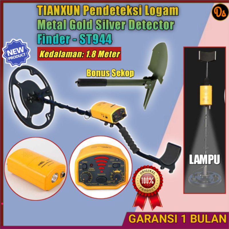 ORIGINAL Metal Detector Alat Pendeteksi Emas Logam Metal Gold Silver Detector + Lampu Finder Metal detektor alat deteksi emas Alat pencari emas detektor alat deteksi logam emas metal detector waterproof original TIANXUN ST944 7ROTHMBK