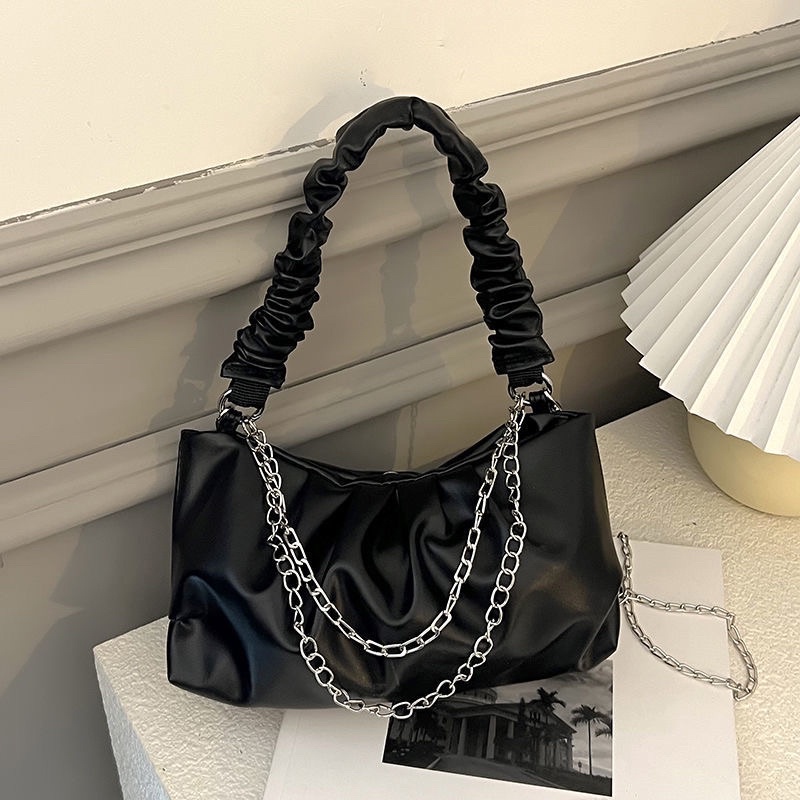 Tas awan lipit tas tangan wanita musim panas semua cocok tas messenger rantai