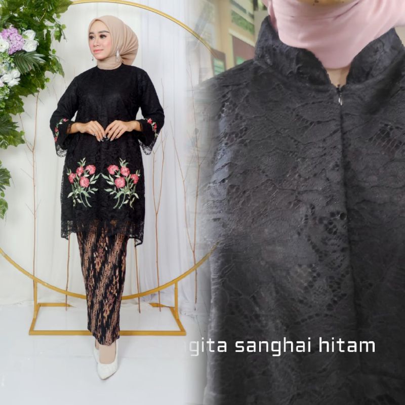 TUNIK SHANGHAI // BAHAN BRUKAT MIX BORDIR LANGSUNG // KODE LZ