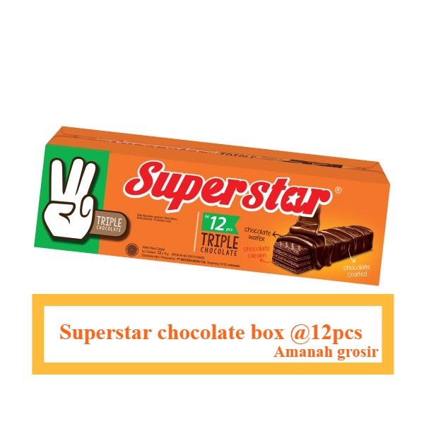 

Biskuit Superstar Triple Chocolate Box 12 Pcs berat 216 Gr
