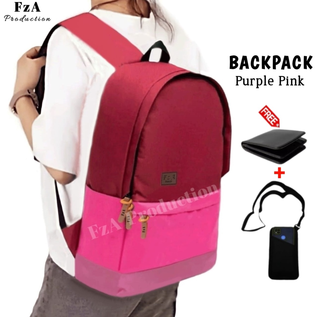 Tas Ransel Distro Kasual Pria Wanita Tas Ransel Laptop Tas Punggung Backpack Original FzA Free Dompet Sakko HP