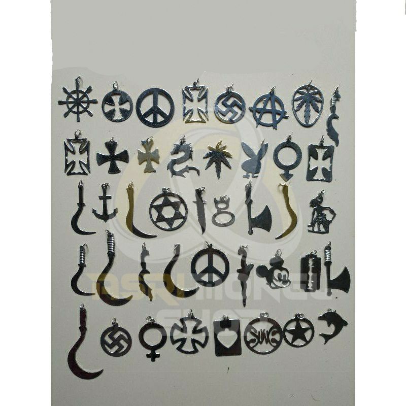 kalung tali korea/liontin original monel