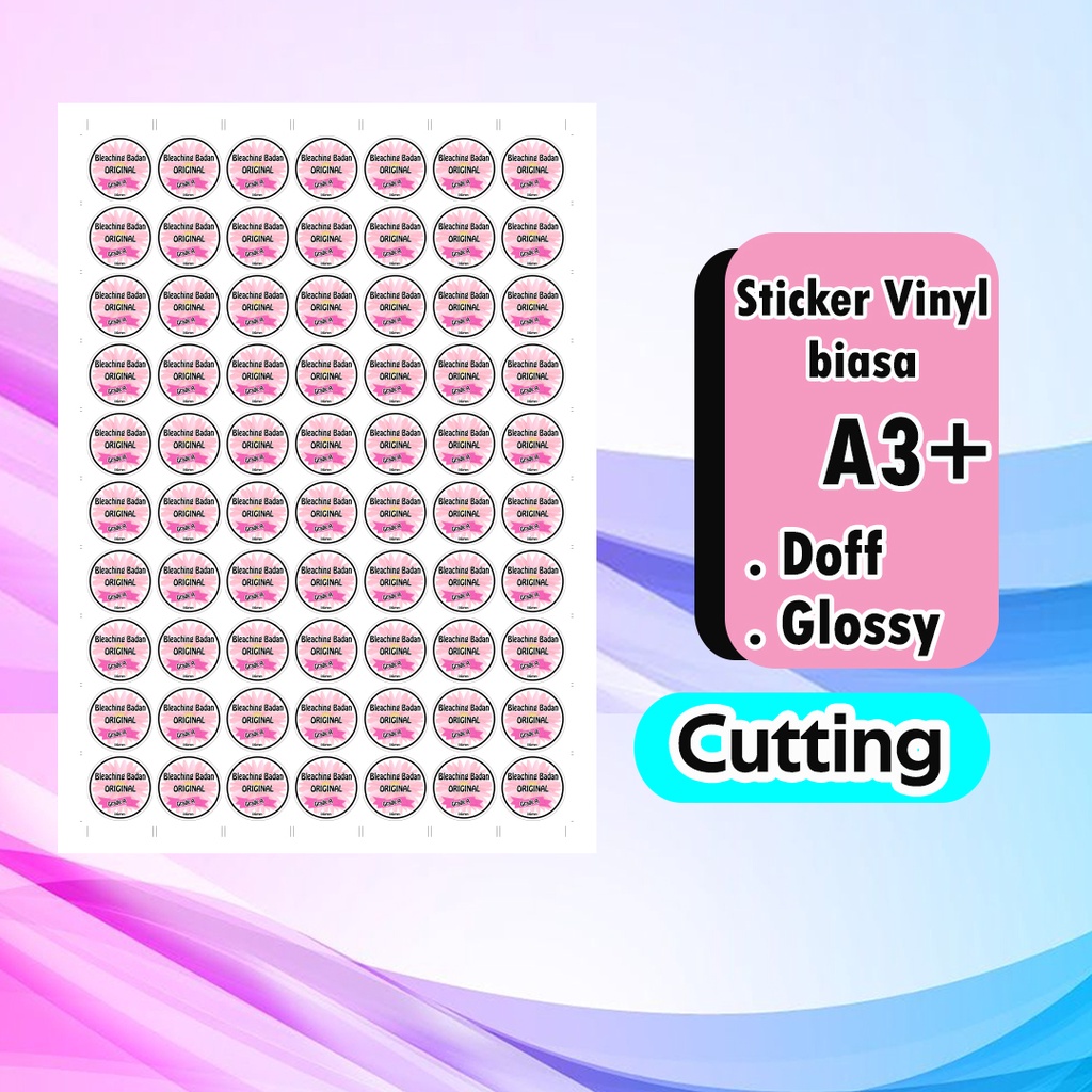 

CETAK STICKER VINYL A3+ ~ CETAK LABEL KEMASAN (PRINT&CUT)