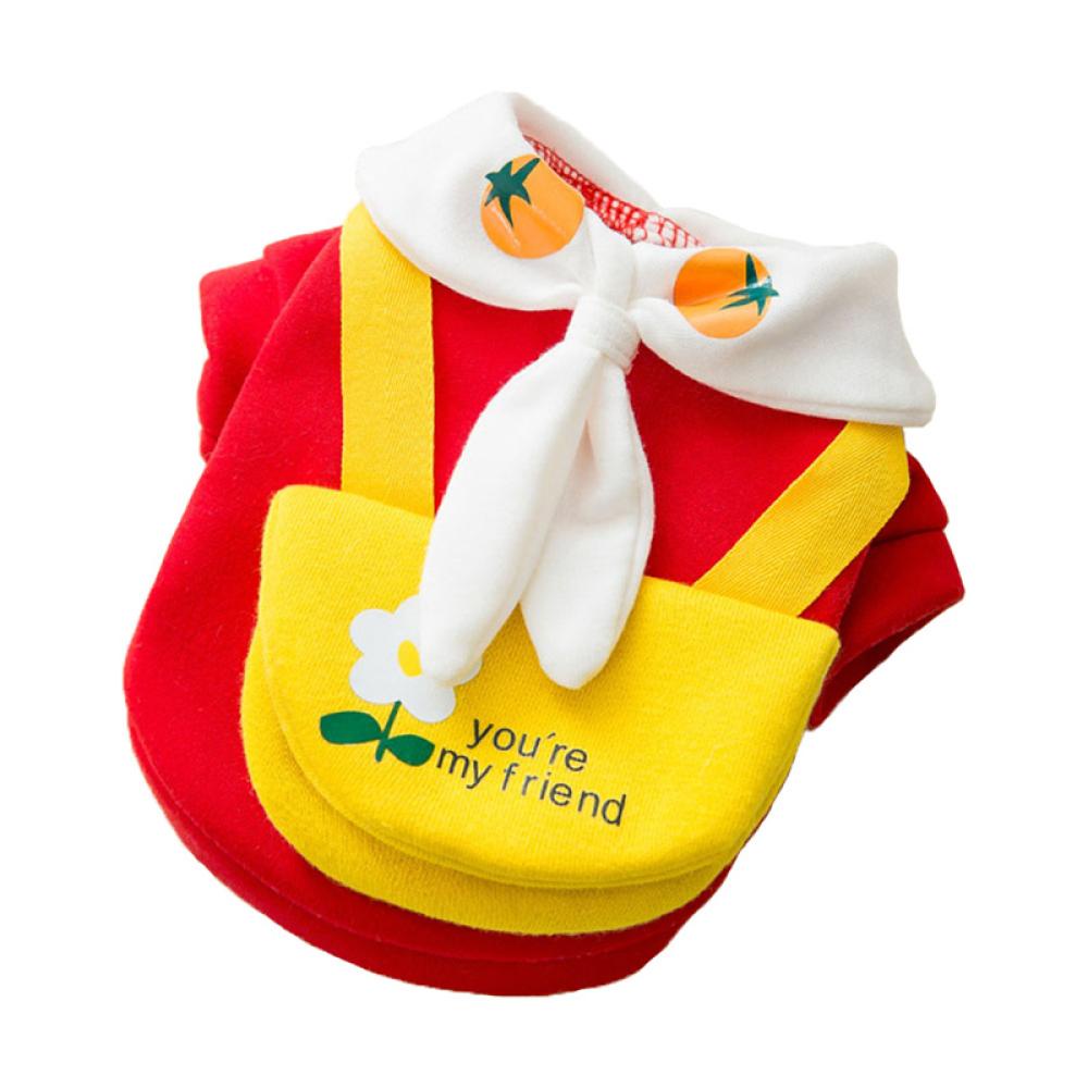 Timekey Baju Anjing Peliharaan Motif Kartun Bahan Plush Hangat Untuk Musim Dingin C6V2