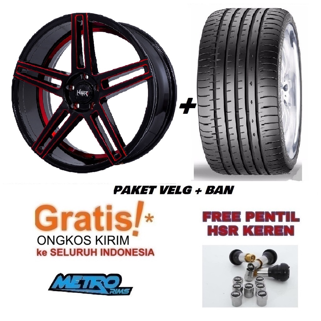 PAKET VELG HSR R20 DAN BAN MOBIL ACCELERA UNTUK HRV, TERIOS, RUSH, XPANDER, NEW LIVINA, BIANTE,VOXY,