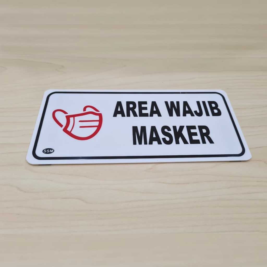 

Sign Akrilik Label MEDIUM AREA WAJIB MASKER