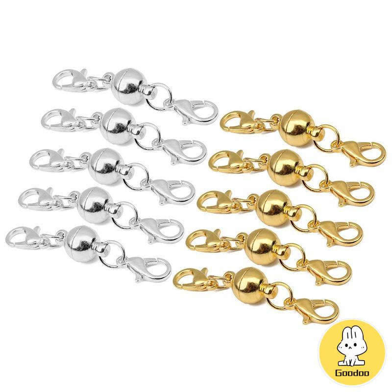 5 Pcs DIY Magnetic Gesper Kalung Gelang Konektor Pengait Extender Membuat Perhiasan Perlengkapan -Doo