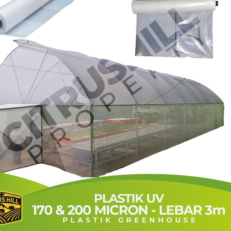 PLASTIK UV GREENHOUSE 200 micron TEBAL HIDROPONIK UNTUK KOLAM IKAN ANGGUR ATAP GREENHOUSE - LEBAR 3 